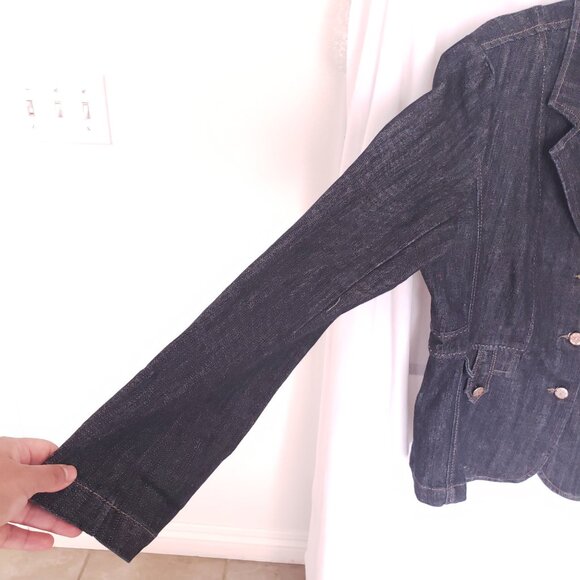 Yuva Navy Blue Button Long Sleeve Denim Jean Jacket Size XL - Picture 7 of 13
